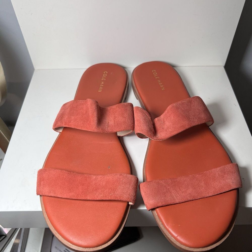 Cole Haan Women's Findra II Slide Sandal Cinnabar Suede Sz 9B
